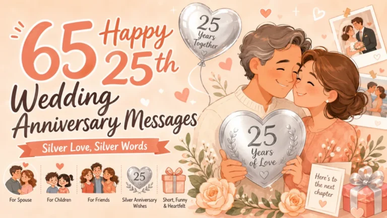 65 Happy 25th Wedding Anniversary Messages: Silver Love, Silver Words